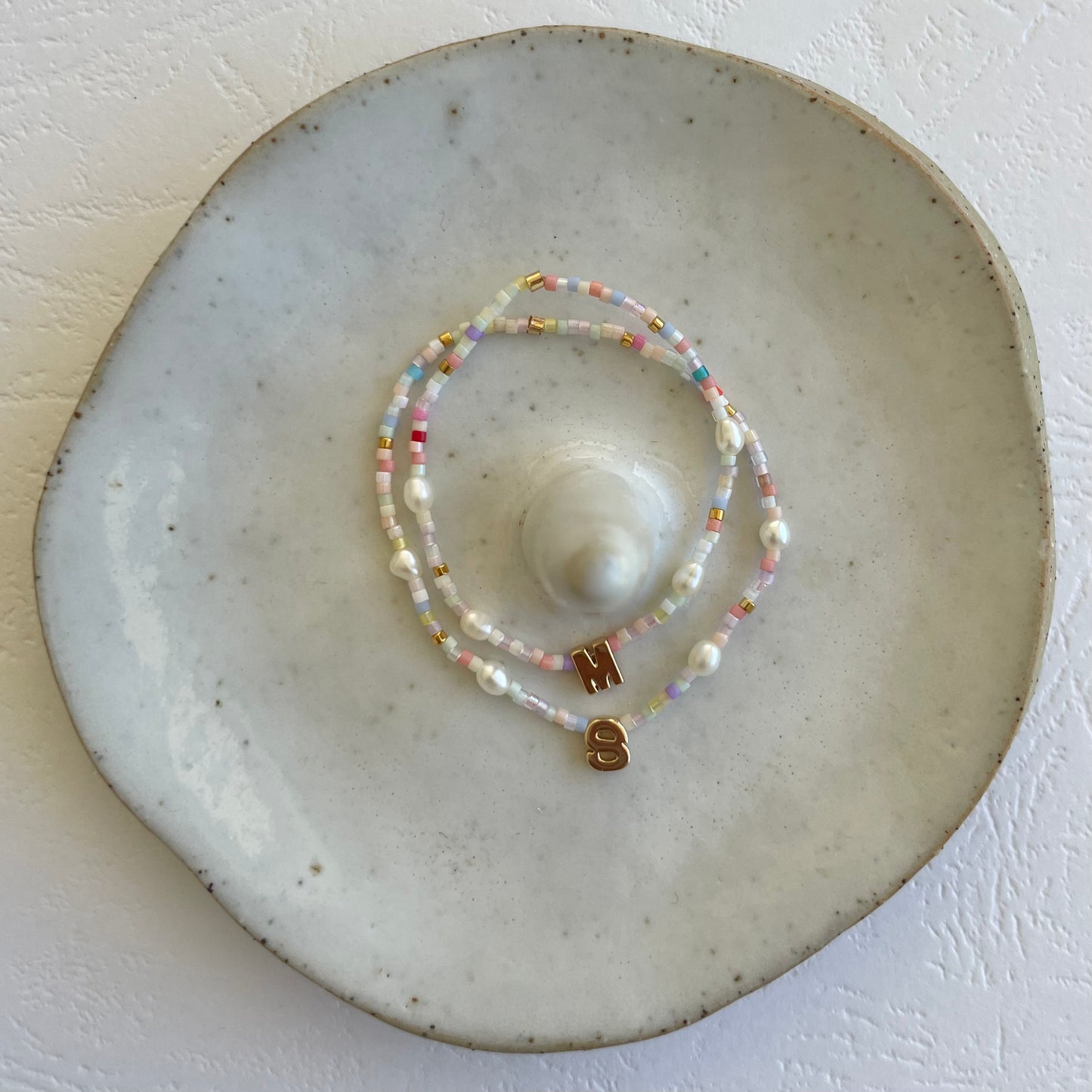 Love Letters Rosa Pearl Gold Plated Beaded Bracelet N-Z