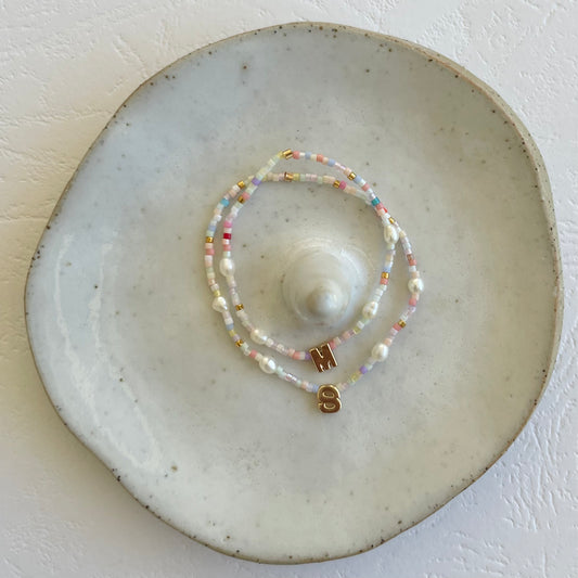 Love Letters Rosa Pearl Gold Plated Beaded Bracelet A-M