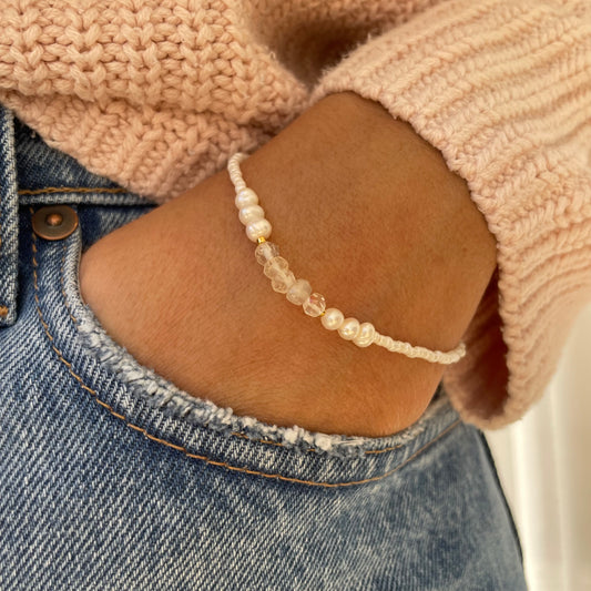 Crystal Pearls Beaded Bracelet