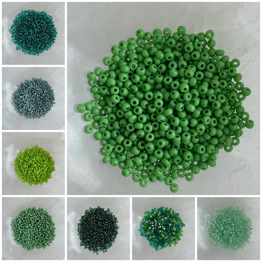 Czech Preciosa Glass Seed Beads - Greens-Gypsytear