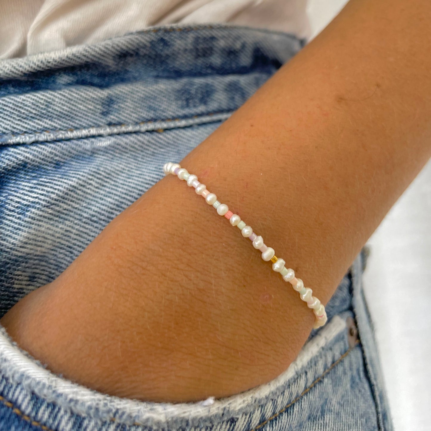 Amore Mini Pearl Beaded Bracelet-Gypsytear