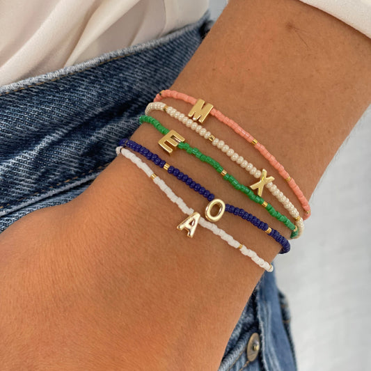 Love Letters Gold Plated Beaded Bracelet A-M-Gypsytear