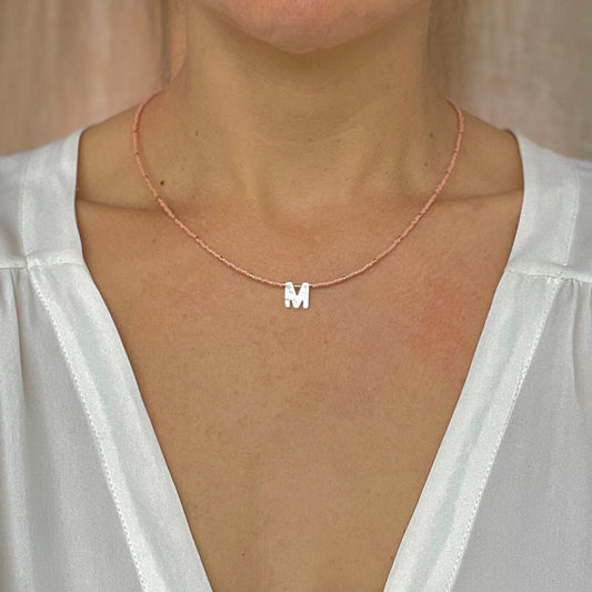 Love Letter Mother of Pearl Beaded Necklace A-M-Gypsytear