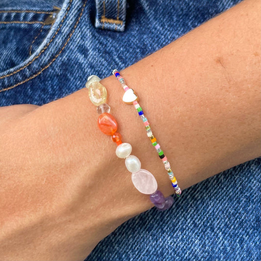 Crystal Rainbow Beaded Bracelet-Gypsytear