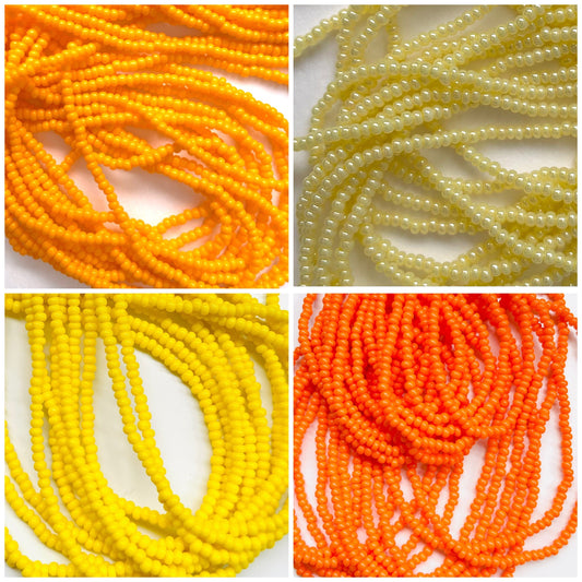 Czech Preciosa Glass Seed Beads - Orange + Yellow-Gypsytear