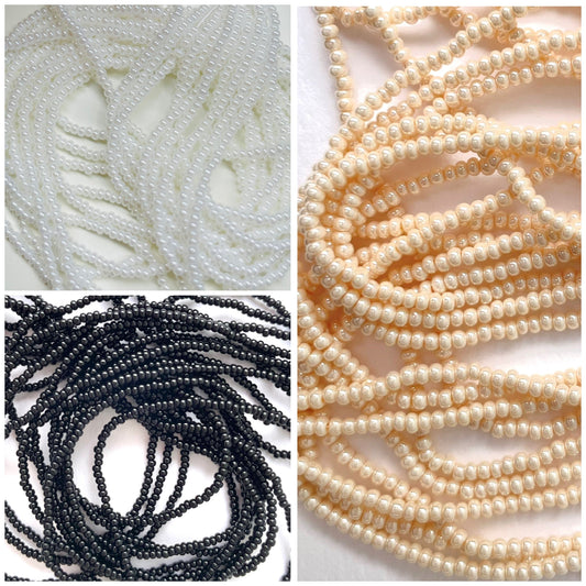 Czech Preciosa Glass Seed Beads - Whites + Black-Gypsytear