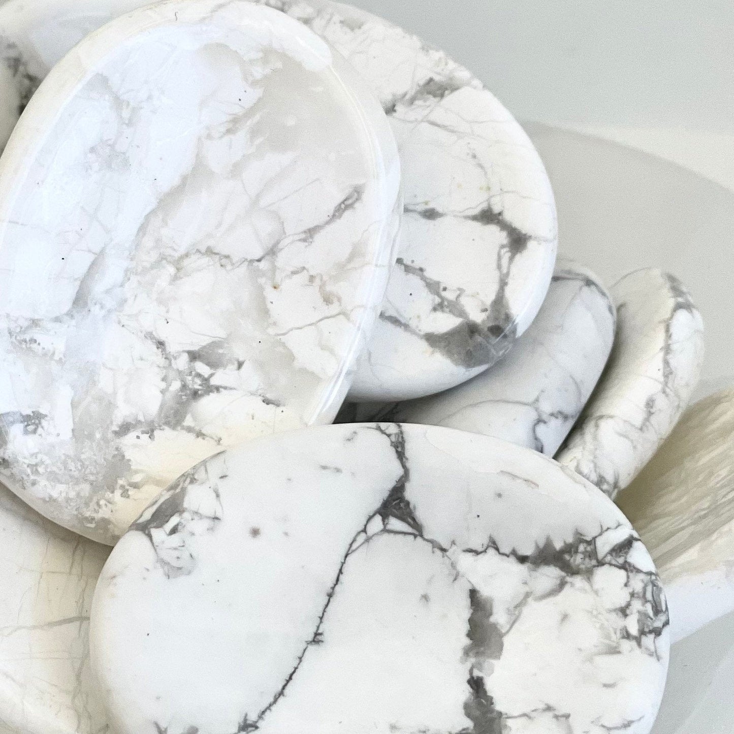 White Howlite Worry Stone Crystal-Gypsytear