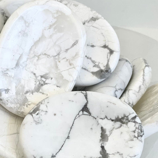 White Howlite Worry Stone Crystal-Gypsytear