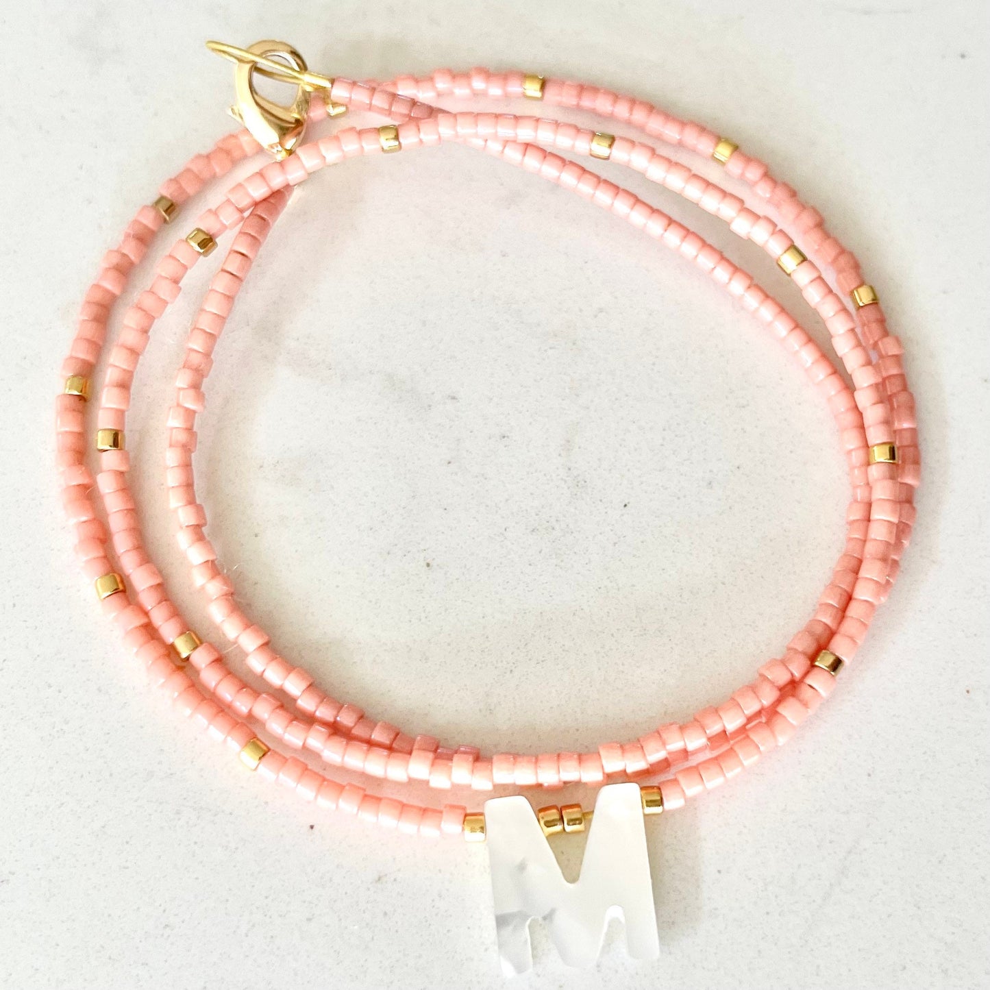 Love Letter Mother of Pearl Beaded Necklace A-M-Gypsytear