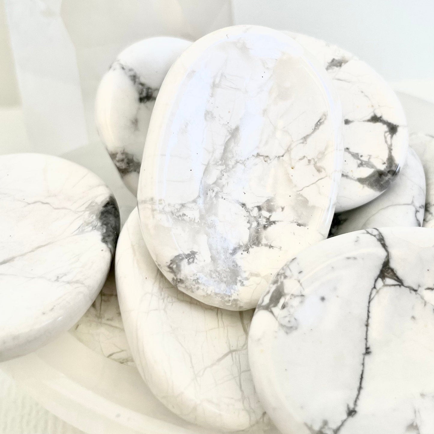 White Howlite Worry Stone Crystal-Gypsytear