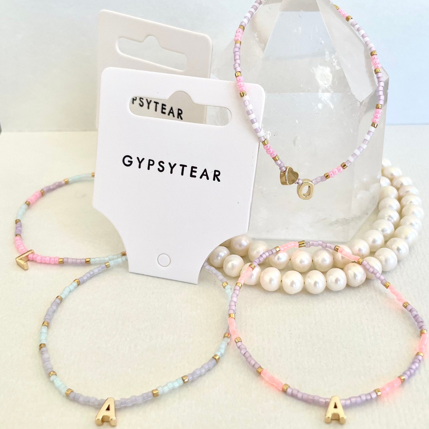 Love Letters Pastels Beaded Bracelet A-M-Gypsytear