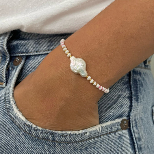 Perla + 24k Gold Plated Beaded Bracelet-Gypsytear