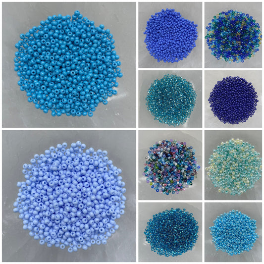 Czech Preciosa Glass Seed Beads - Blues-Gypsytear
