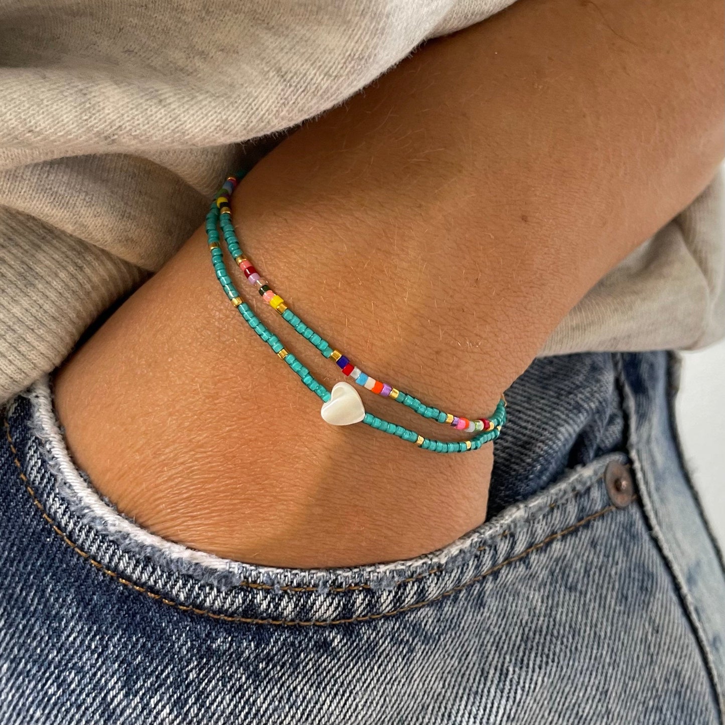 Fiesta Hearts Beaded Bracelets Pack-Gypsytear