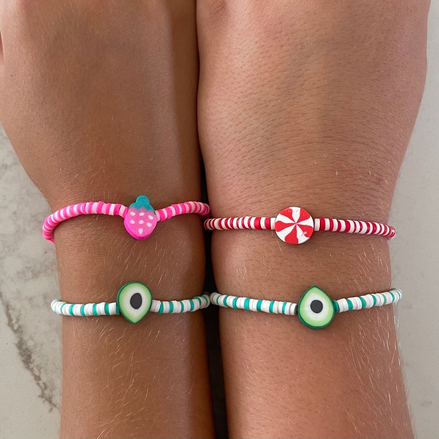 Polymer Clay Disc Beads - Emoji Fruit Candy Rainbow Flowers-Gypsytear