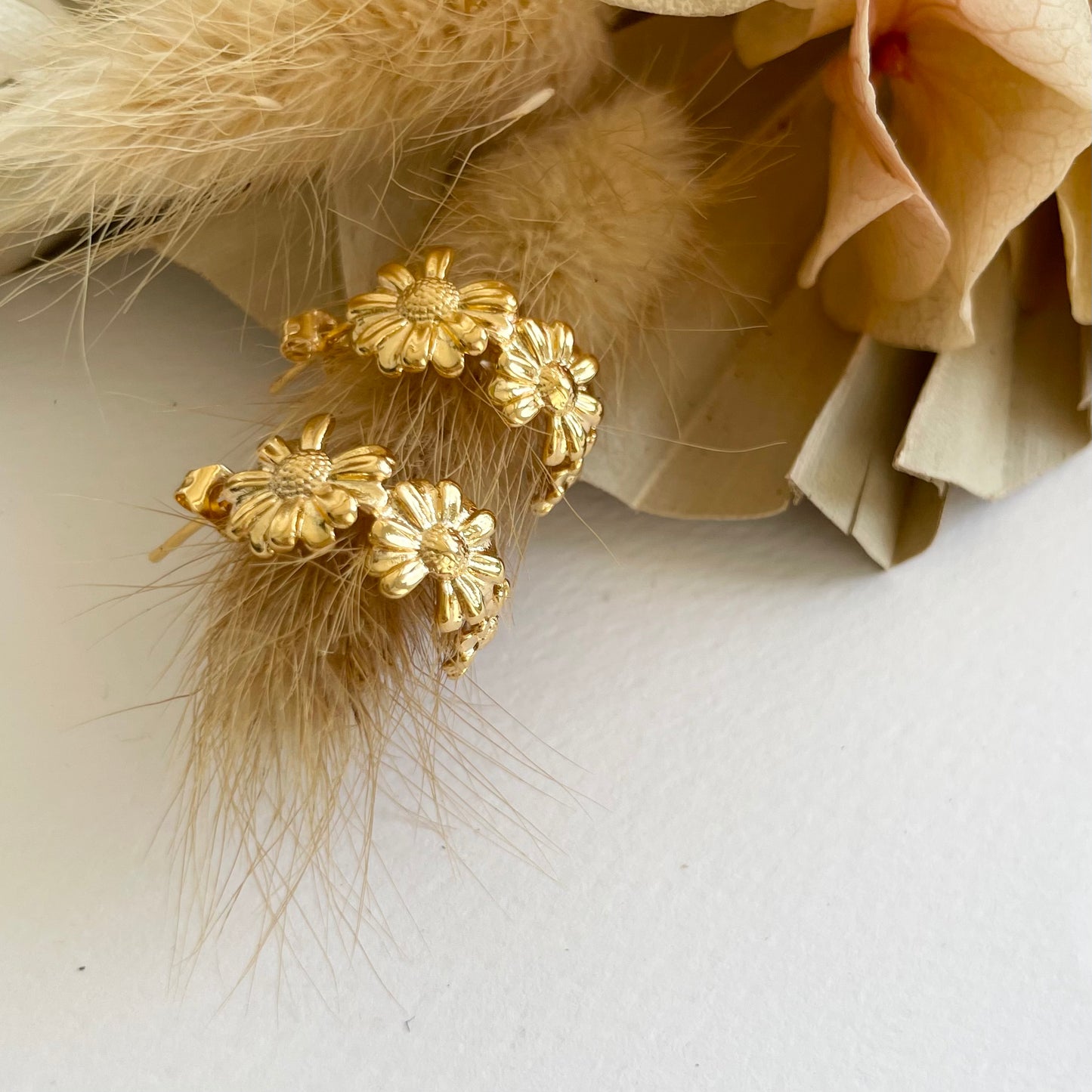 Selene Daisy Hoop Earrings