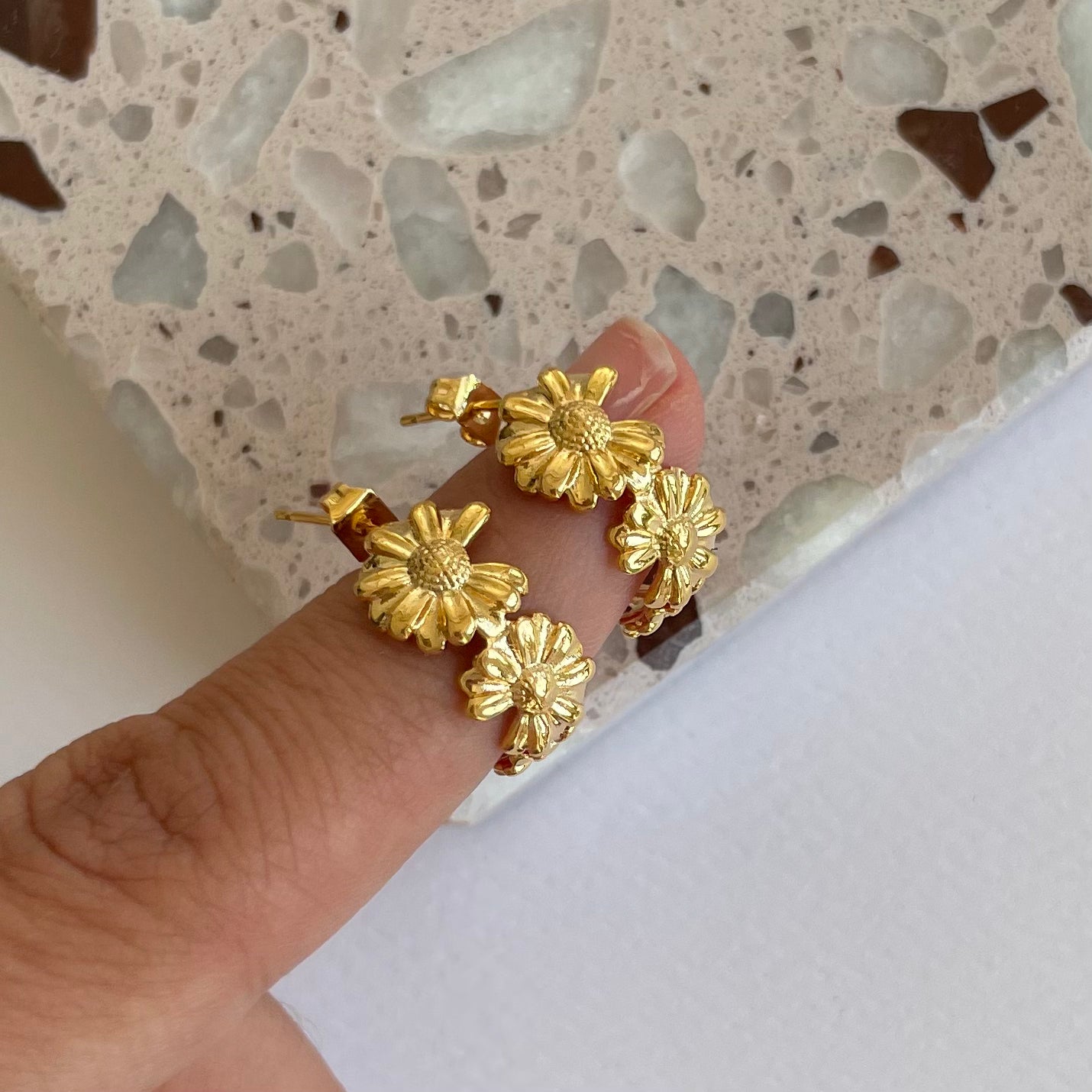 Selene Daisy Hoop Earrings