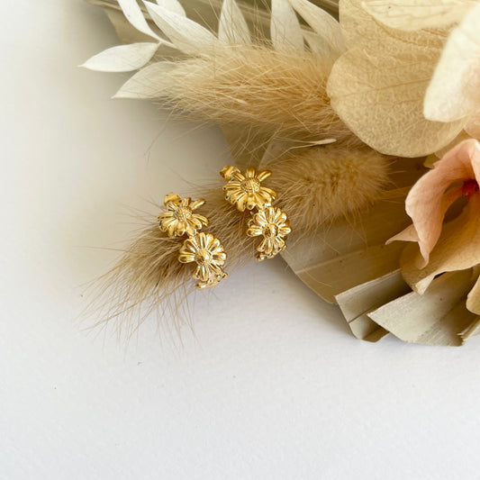 Selene Daisy Hoop Earrings