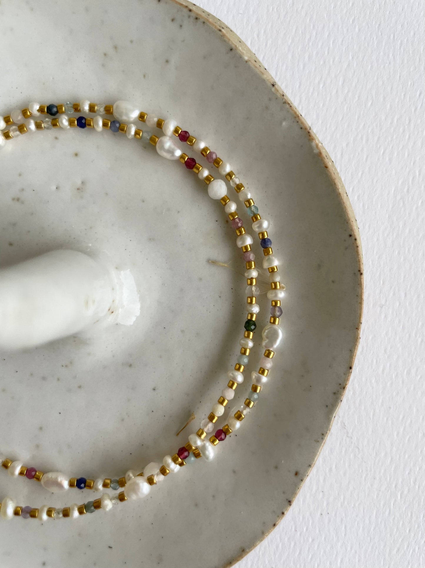 Ianthe Pearl + Gemstone Necklace