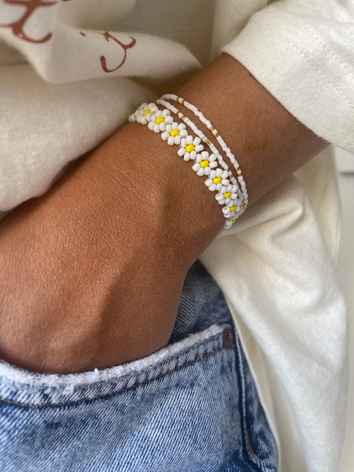 Lucia Daisy Chain Beaded Bracelet