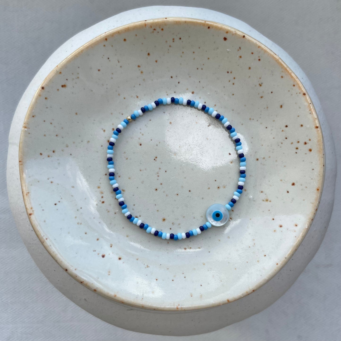 Azure Evil Eye Beaded Bracelet