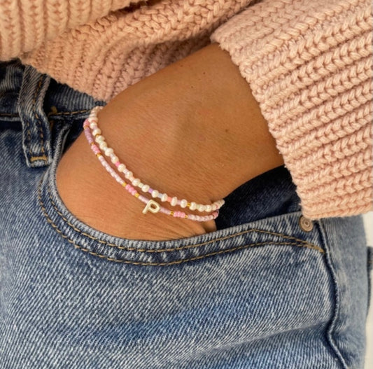 Love Letters Pastels Beaded Bracelet A-M