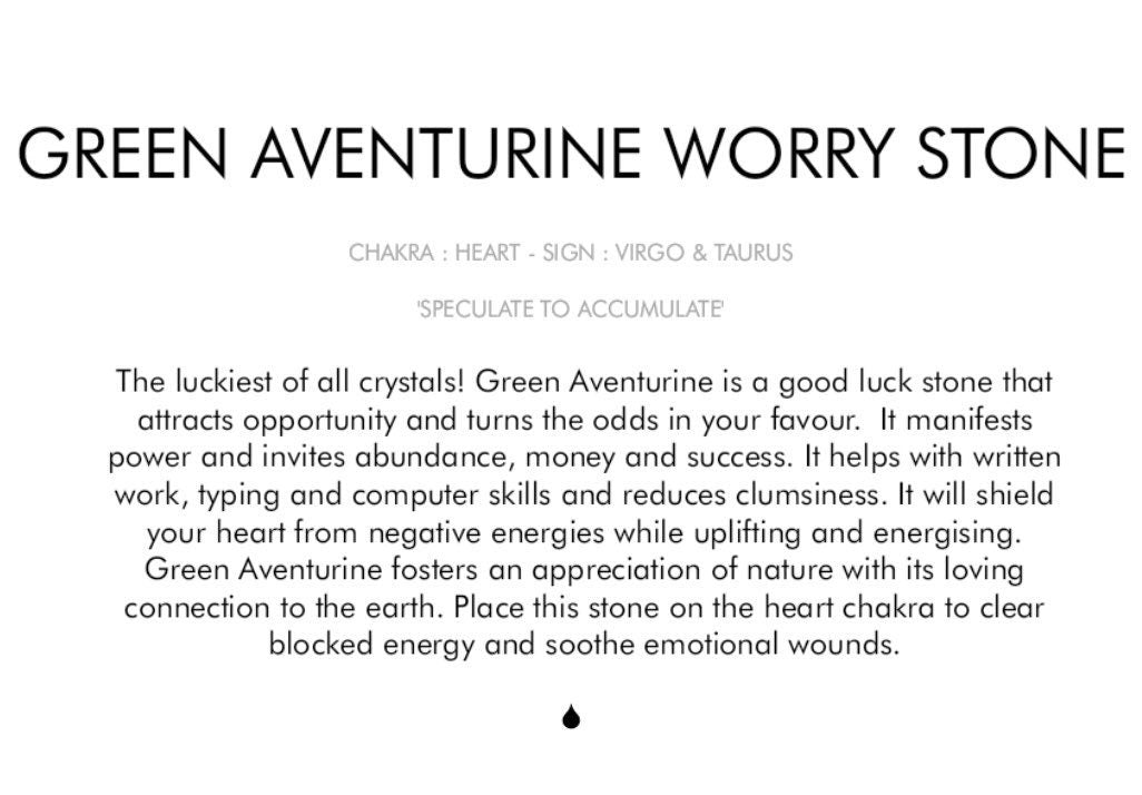 Green Aventurine Worry Stone Crystal-Gypsytear
