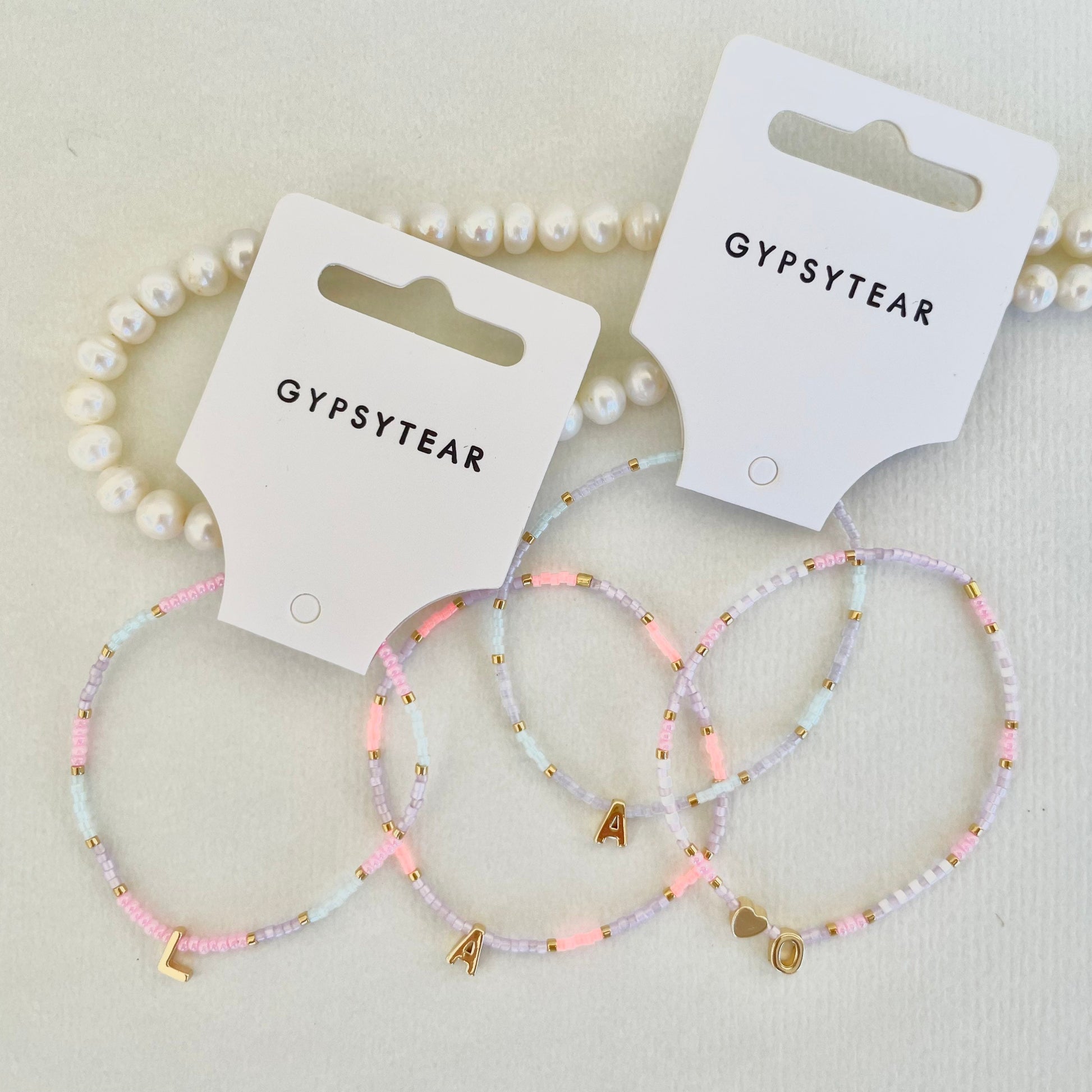 Love Letters Pastels Beaded Bracelet A-M-Gypsytear