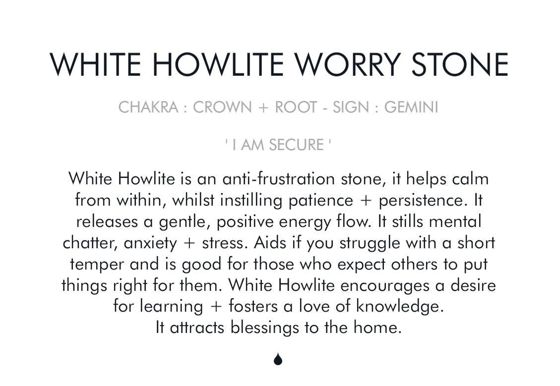 White Howlite Worry Stone Crystal-Gypsytear