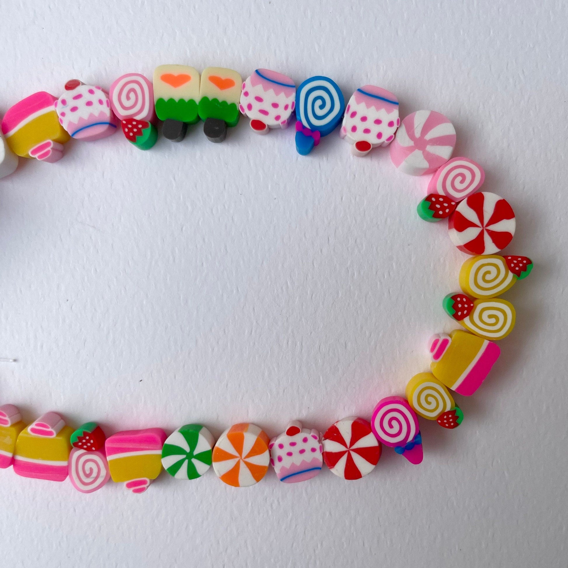 Polymer Clay Disc Beads - Emoji Fruit Candy Rainbow Flowers-Gypsytear