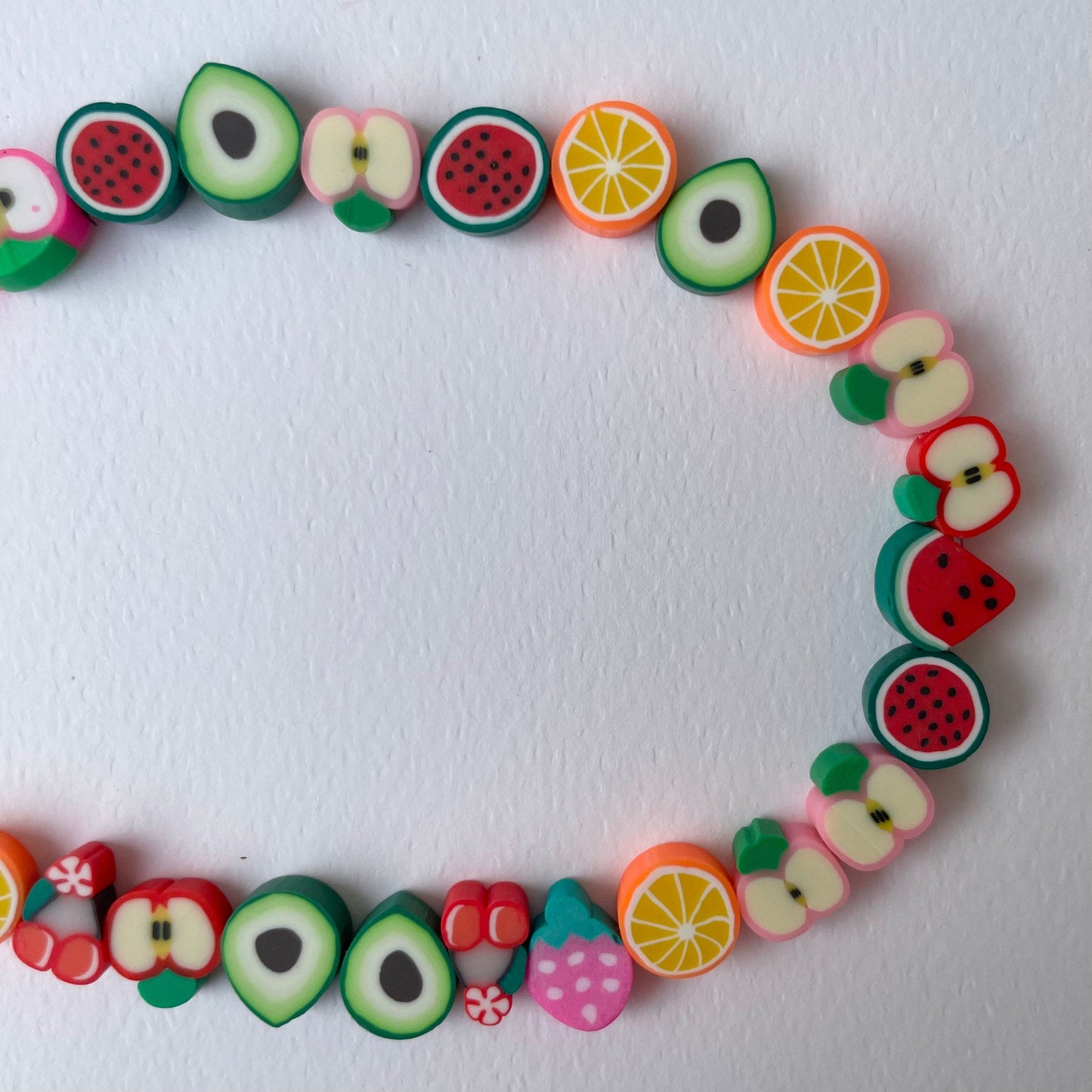 Polymer Clay Disc Beads - Emoji Fruit Candy Rainbow Flowers-Gypsytear
