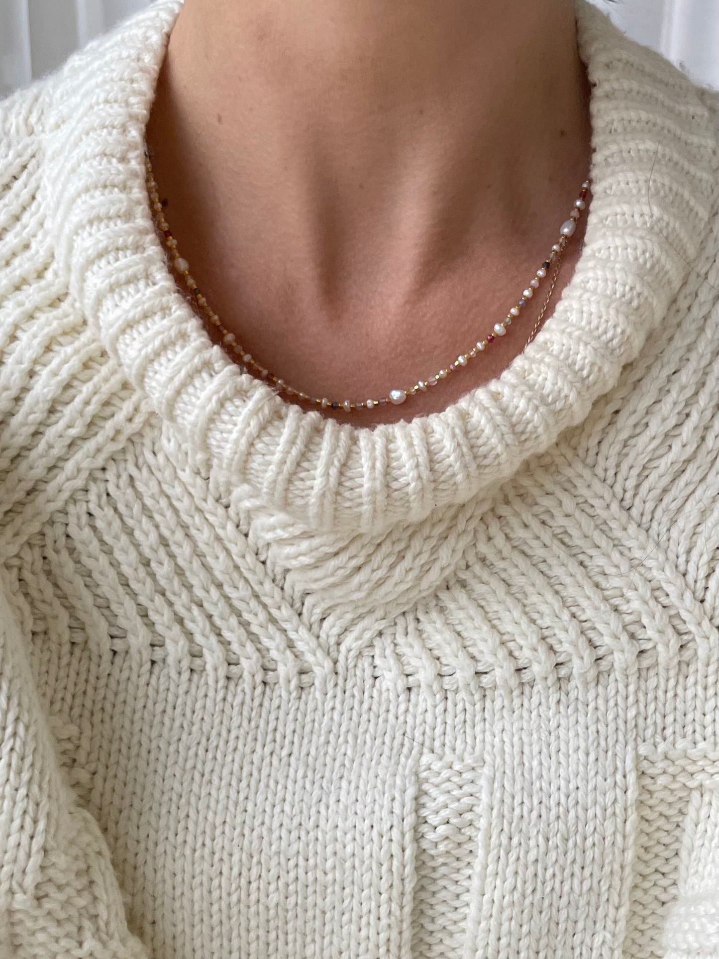 Ianthe Pearl + Gemstone Necklace