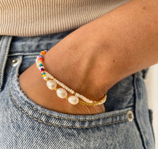 Crystal + Pearl Multi Beaded Bracelets Pack